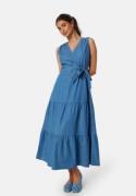 BUBBLEROOM Denim Flounce Dress Light blue 34