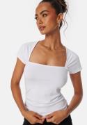 BUBBLEROOM Square Neck Short Sleeve Top White XS