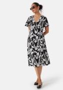 VILA Vilovie S/S Wrap Midi Dress Black/Patterned 36