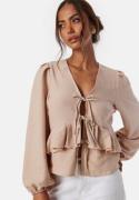 BUBBLEROOM Frill Blouse Light nougat M