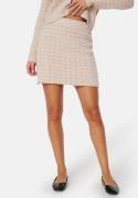 BUBBLEROOM Short Knitted Skirt Light beige/White L