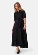 Happy Holly Viscose Belted Shirt Dress Black 44/46