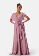 Goddiva Flutter Chiffon Maxi Dress Lavender M (UK12)