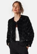 Chiara Forthi Short Party Faux Fur Jacket Black 36