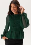 BUBBLEROOM Smock L/S Blouse Dark green S