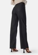 BUBBLEROOM High Waist Straight Leg Coated Jeans Black 34