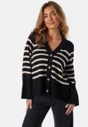 Object Collectors Item Objester L/S Cardigan Black Stripes:Sandshell XS