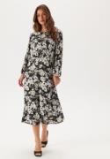 Pieces Pcrexa 3/4 MIDI DRESS BC MIDI  Black Aop:blue Blurry Flower XS