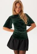 VILA Vivelma Velour 2/4 O-NECK TOP  Scarab XS