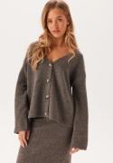 Pieces Pcnuna Ls V-neck Knit Cardigan Morel Detail:MELANGE S