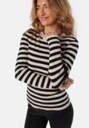 Object Collectors Item Objester Sli L/S Knit Pullover Sandshell Stripes:Black S