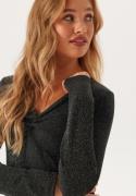 Pieces Pclina Ls V-neck Detail Top  Black S