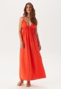 BUBBLEROOM Tie Strap Maxi Dress  Coral red M