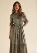 Happy Holly Viscose Shirt Dress Khaki green 44/46