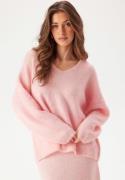 Pieces Pcpam Ls V-neck Oversize Knit Pink-a-boo L