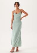 Bubbleroom Occasion Waterfall Satin Ankle dress Dusty green 44