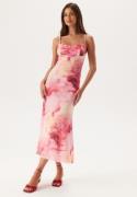 Bardot Adoni Printed Mesh Midi Dress 132801 Pink Tie Dye 44(UK16)