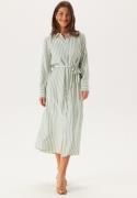 YAS Yaskaya Ls Long Shirt Dress Birch Stripes:iceberg Green 36