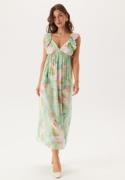 VERO MODA Vmjosie Sl Ankle Frill Dress Birds Egg Green Aop:myra S