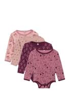 Body Ls Ao-Printed  Bodies Long-sleeved Multi/patterned Pippi