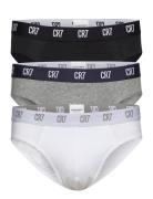 Cr7 Main Basic, Brief, 3-Pack Underbukser Y-front Briefs Black CR7