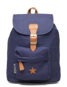 Baggy Back Pack, Navy With Leather Star Accessories Bags Backpacks Blue Smallstuff