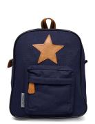 Back Pack, Navy With Leather Star Accessories Bags Backpacks Blue Smallstuff