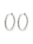 Elanor Rustic Texture Hoop Earrings Accessories Jewellery Earrings Hoops Silver Pilgrim