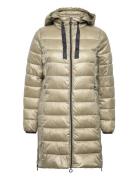 Quilted Coat With Detachable Drawstring Hood Foret Jakke Beige Esprit Casual