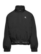 Logo Tape Windbreaker Outerwear Jackets & Coats Windbreaker Black Calvin Klein