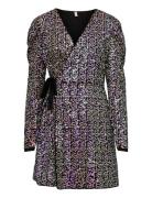 Yasmultiseq Ls Wrap Dress - Show Kort Kjole Multi/patterned YAS