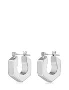 Hex Bolt Huggies- Silver Accessories Jewellery Earrings Hoops Silver LUV AJ