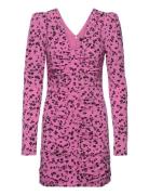 Fine Jacquard Button Dress Kort Kjole Pink ROTATE Birger Christensen
