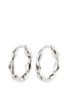 Zion Recycled Organic Shaped Medium Hoops Accessories Jewellery Earrings Hoops Silver Pilgrim