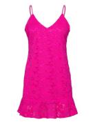 Lace Flounce Slip Dress Kort Kjole Pink ROTATE Birger Christensen