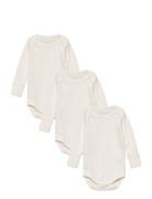 3 Pack Rib Jersey Long Sleeve Body Bodies Long-sleeved Cream Copenhagen Colors