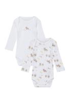 Nbnbody 2P Ls Farm Animals Noos Bodies Long-sleeved White Name It