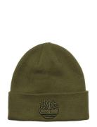 Tonal 3D Embroidery Beanie Accessories Headwear Beanies Khaki Green Timberland