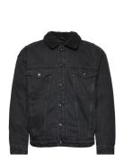 Onsrick Ovz Black 6942 Teddy Dnm Jacket Jakke Denimjakke Black ONLY & SONS