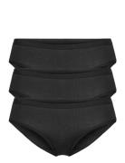 Brief 3 Pack Carin Bikini Reg Trusser, Tanga Briefs Black Lindex