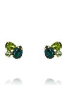 Alisia Earring Gold Accessories Jewellery Earrings Studs Green Caroline Svedbom