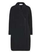 Bonded Wool Cocoon Coat Outerwear Coats Winter Coats Black Calvin Klein