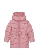 Belted Puffer Coat Foret Jakke Pink Tom Tailor