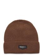 Day Logo Patch Knit Hat Accessories Headwear Beanies Brown DAY ET