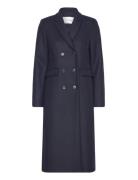 Double Breasted Coat Outerwear Coats Winter Coats Blue IVY OAK