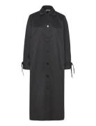 Utah Hannah Trench Coat Trenchcoat Frakke Black Bzr