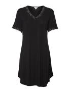 Bamboo Short Sleeve Nightdress With Nattøj Black Lady Avenue