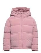 Hood Quilted Coat Foret Jakke Pink Mango