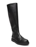 Boots - Flat Lange Støvler Black ANGULUS