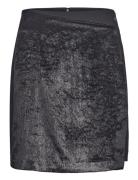 Cannes Asymetrical Velvet Skirt Kort Nederdel Black Tamaris Apparel